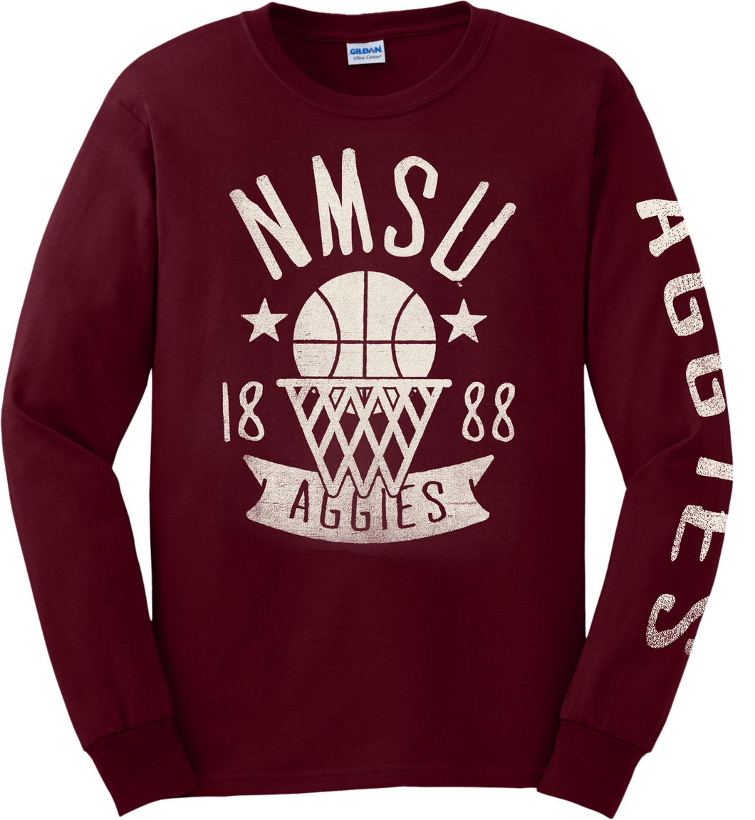 NMSU Vintage Basketball Long-Sleeve Tee