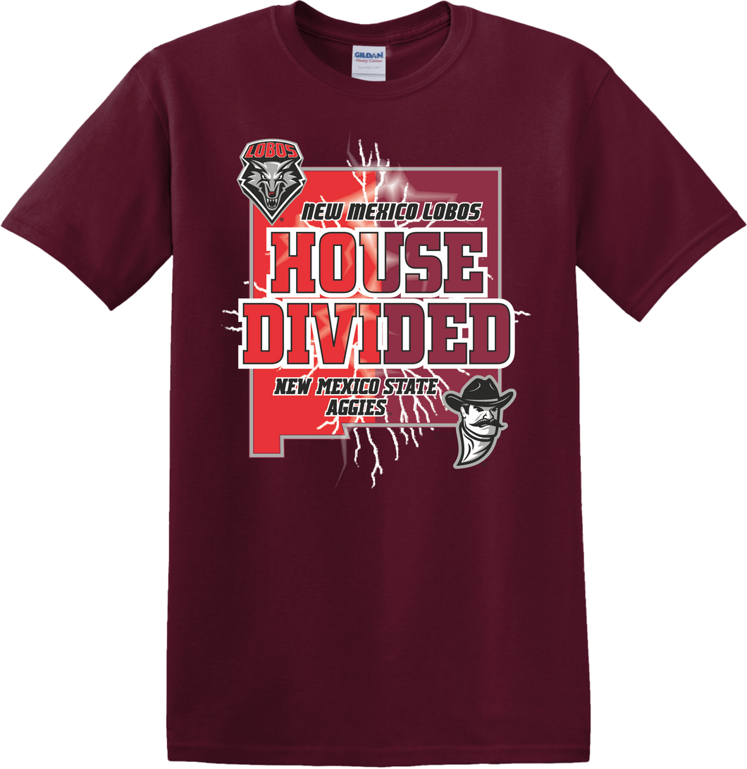 UNM / NMSU House Divided Maroon T-Shirt