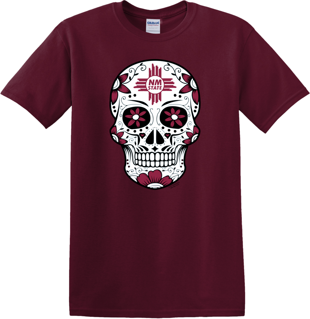 Aggies Sugar Skull Maroon T-Shirt